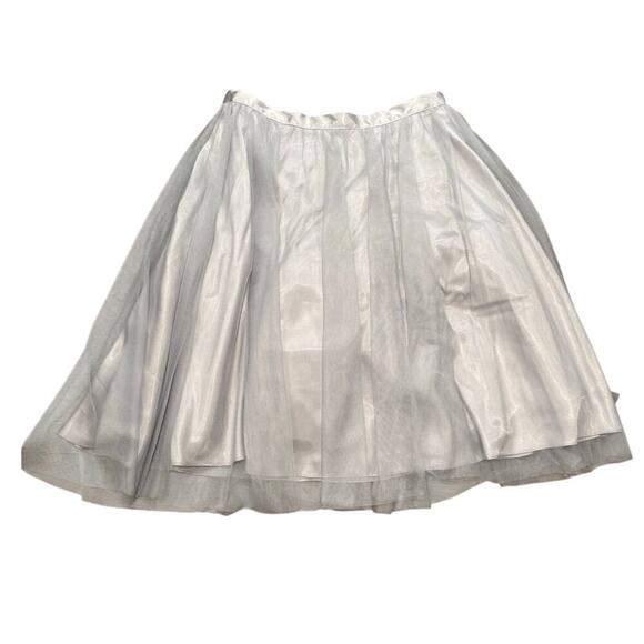 Marina Large Silver Gray Knee Length A-Line Tulle Cocktail Party Formal Skirt - Picture 2 of 6